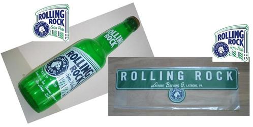 Rolling Rock bier bord en opblaasbare fles Beer Bottle, Verzamelen, Merken en Reclamevoorwerpen, Nieuw, Reclamebord, Verzenden