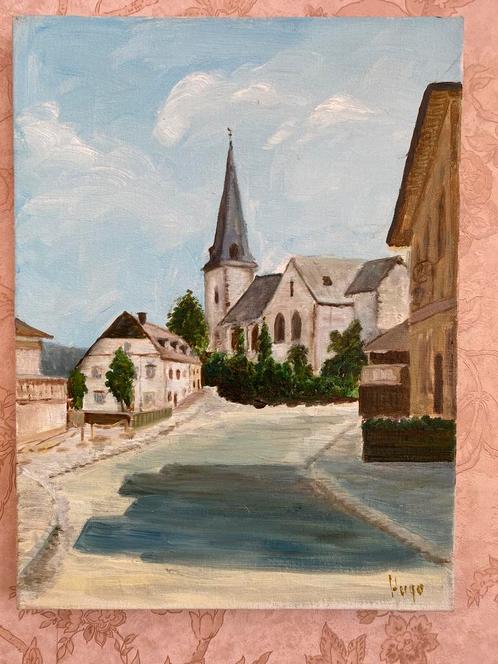 Schilderijen met natuur en gebouwen, Antiek en Kunst, Kunst | Schilderijen | Klassiek, Ophalen of Verzenden