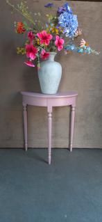 mooi oudroze paars roze haltafeltje sidetable half rond !, Ophalen, Zo goed als nieuw