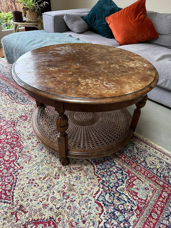 Antieke Koloniale Salontafel, Huis en Inrichting, Tafels | Salontafels, Gebruikt, Minder dan 50 cm, 50 tot 100 cm, 100 tot 150 cm