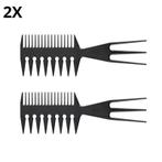 3 Way Kam Zwart 2 Stuks Styling Tool - Kapper Kam - Haar Kam, Ophalen of Verzenden, Zo goed als nieuw