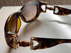 Vintage Italiaanse designer zonnebril met bamboe in tortoise, Overige merken, Zonnebril, Bruin, Ophalen of Verzenden