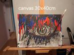 Art By Myrthe houtskool schilderij crazy eye, Ophalen of Verzenden
