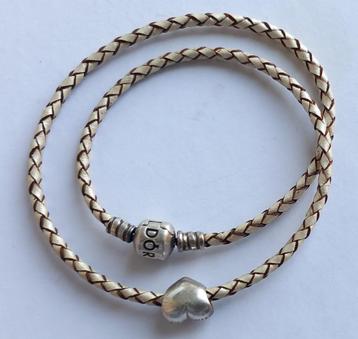 Pandora  gevlochten leren armband met bedel Pandora S925 ALE beschikbaar voor biedingen