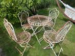 Brocante franse TUINSET smeedijzer., Ophalen of Verzenden, Zo goed als nieuw, Overige materialen