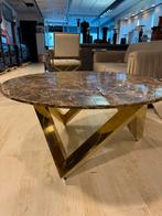 Salontafel met marmer goud, Rond, Zo goed als nieuw, Minder dan 50 cm, 50 tot 100 cm