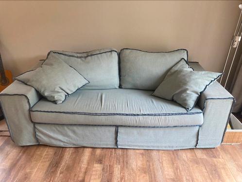 Koopje❤️ Bank jeans blauw troubadour 2,5 zits zitbank, Huis en Inrichting, Banken | Bankstellen, Gebruikt, 200 tot 250 cm, Ophalen