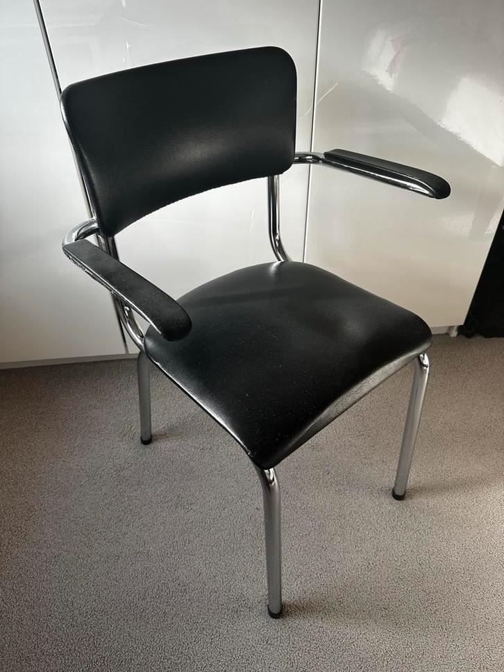 Vintage Tubax Stoel - 1970, Huis en Inrichting, Stoelen, Gebruikt, Eén, Metaal, Zwart, Ophalen