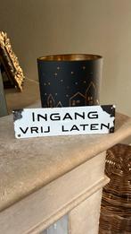 Oud emaille bol bordje INGANG VRIJ LATEN mancave cafe kroeg, Antiek en Kunst, Ophalen of Verzenden