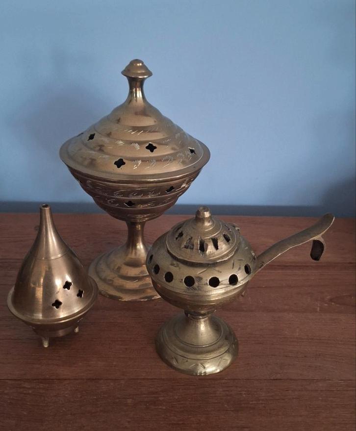 Antieke messing wierrookhouder, Antiek en Kunst, Antiek | Koper en Brons, Ophalen of Verzenden