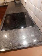 Granieten aanrechtblad met wasbak, kraan en kookplaat, Gebruikt, Keramisch, Inbouw, 4 kookzones