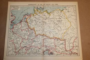 Antieke kaart - Germanië in de 2e eeuw na Chr. - Ca 1900 beschikbaar voor biedingen