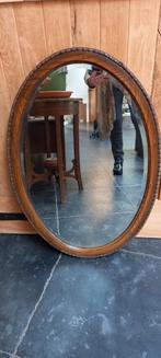 Grote ovalen spiegel - antiek - houten lijst, Ophalen