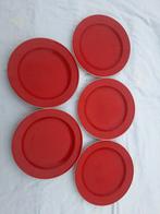 Dibbern 5 x rode gebaksbordjes, Ophalen of Verzenden
