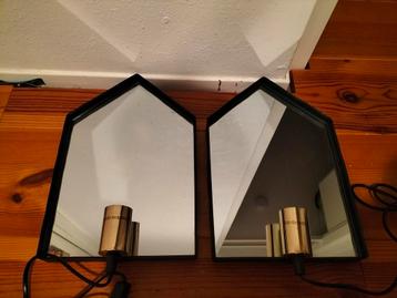 2 spiegel wandlampen 