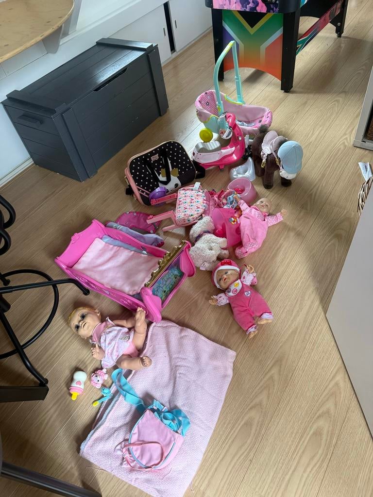 Groot Baby Born Pakket - Bedje, Masi Cosi, Hondje, Luva, Kinderen en Baby's, Speelgoed | Poppen, Gebruikt, Babypop, Ophalen of Verzenden