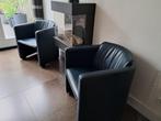 2 groen lederen fauteuils, merk: Leolux,, Ophalen, Gebruikt, Minder dan 75 cm, Leer