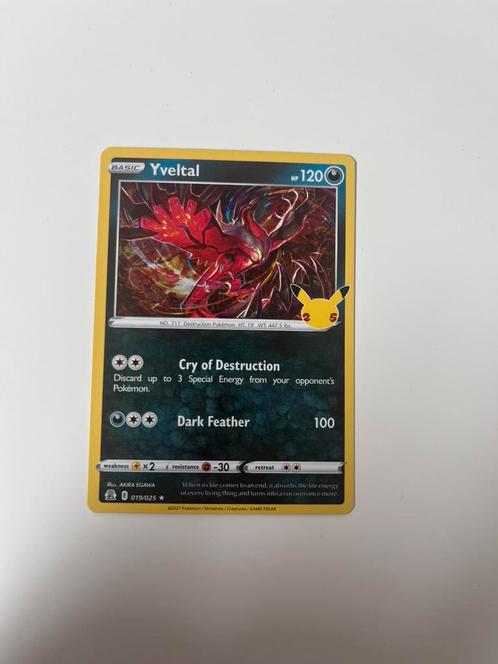 Pokemon Yveltal holo, Hobby en Vrije tijd, Verzamelkaartspellen | Pokémon, Zo goed als nieuw, Losse kaart, Ophalen of Verzenden