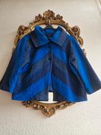 Krines Berlin mix wol blauw tinten kort jasje met knopen, Blauw, Ophalen of Verzenden, Zo goed als nieuw, Krines