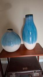 Mooie blauwe vazen set, Blauw, Aardewerk of Porselein, Ophalen of Verzenden, Zo goed als nieuw