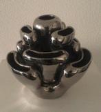Designer vaas Hollywood regency brutalist  zilver, Overige merken, Ophalen of Verzenden, Zo goed als nieuw, 4 bedels of meer