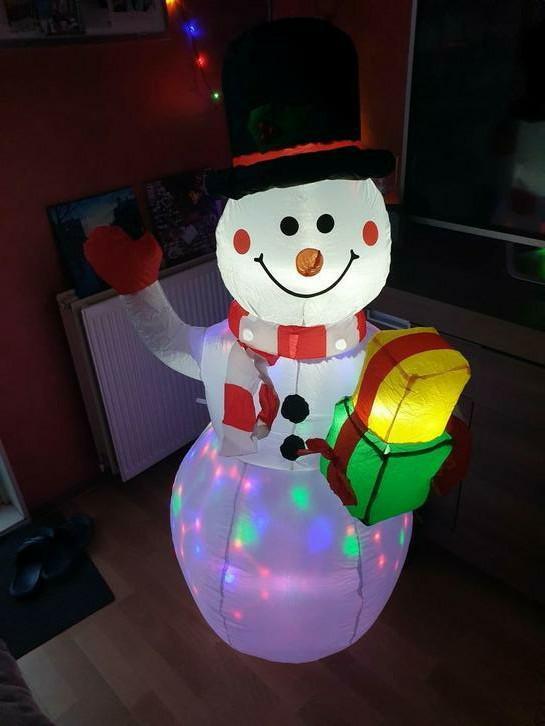 Kerstpoppen, Sneeuwpoppen opblaasbaar met ledverlichting, Diversen, Kerst, Nieuw, Ophalen
