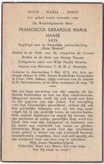 Franciscus G. Haase 1874 Amsterdam + 1953 Lisse, 79 jr, Verzamelen, Verzenden