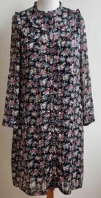 Majolica zwarte jurk met bloemetjes print mt. L, Kleding | Dames, Zwart, Maat 42/44 (L), Zo goed als nieuw, Majolica