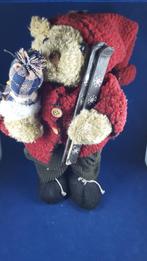 Vintage kerstdecoratie: grote beer als kerstman, ski's. W3, Diversen, Kerst, Tweedehands verkoop, Tweedehands verkoop, Gebruikt