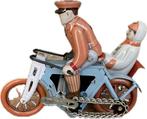 Replica vintage speelgoed blik. Motor met zijspan man vrouw, Ophalen