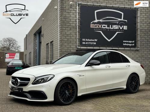 Mercedes-Benz C63 S AMG Pano/Ceramic/Carbon/Burmester/360, Auto's, Mercedes-Benz, Bedrijf, Te koop, S-Klasse, 360° camera, ABS