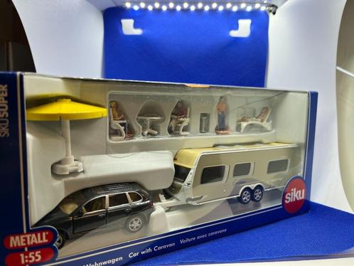 Siku- 2542 Porsche Cayenne met caravan, Hobby en Vrije tijd, Modelauto's | Overige schalen, Nieuw, Auto, Ophalen of Verzenden