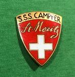 Broche sss Campfer St Moritz emaille, Ophalen of Verzenden, Zo goed als nieuw, Transport