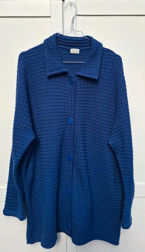 Vintage vest, maat 40/42 - L/XL - donkerblauw - 90's, Kleding | Dames, Truien en Vesten, Gedragen, Maat 38/40 (M), Blauw, Ophalen of Verzenden