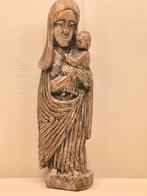 Antiek Houten Maria met kind Jezus, Antiek en Kunst, Ophalen of Verzenden