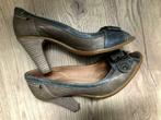 DE BIJENKORF groene pumps maat 38 hak 9 cm peep-toe, Groen, Gedragen, Ophalen of Verzenden, Pumps