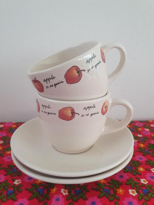 Jet ter Steege koppen en schotels Apple grain Original World, Huis en Inrichting, Keuken | Servies, Zo goed als nieuw, Kop(pen) en/of Schotel(s)