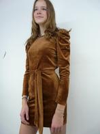 *Abfab Vintage Bruine Fluwelen Korte Jurk 34*, Bruin, Ophalen of Verzenden, Zo goed als nieuw, Maat 34 (XS) of kleiner