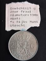2 1/2 Gulden 1960 - Koningin Juliana, Koningin Juliana, Zilver, Ophalen of Verzenden, Losse munt
