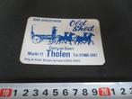 sticker tholen bar discotheek OLD SHED corry en geert blauw, Verzamelen, Ophalen, Zo goed als nieuw