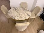Eettafel en 4 stoelen, Ophalen of Verzenden, Zo goed als nieuw, 4 tot 6 stoelen