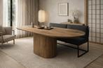 Deens ovale tafel met kolompoot 240cm nu 399,-, Ophalen, Japandi, Industrieweg 25, 100 tot 150 cm