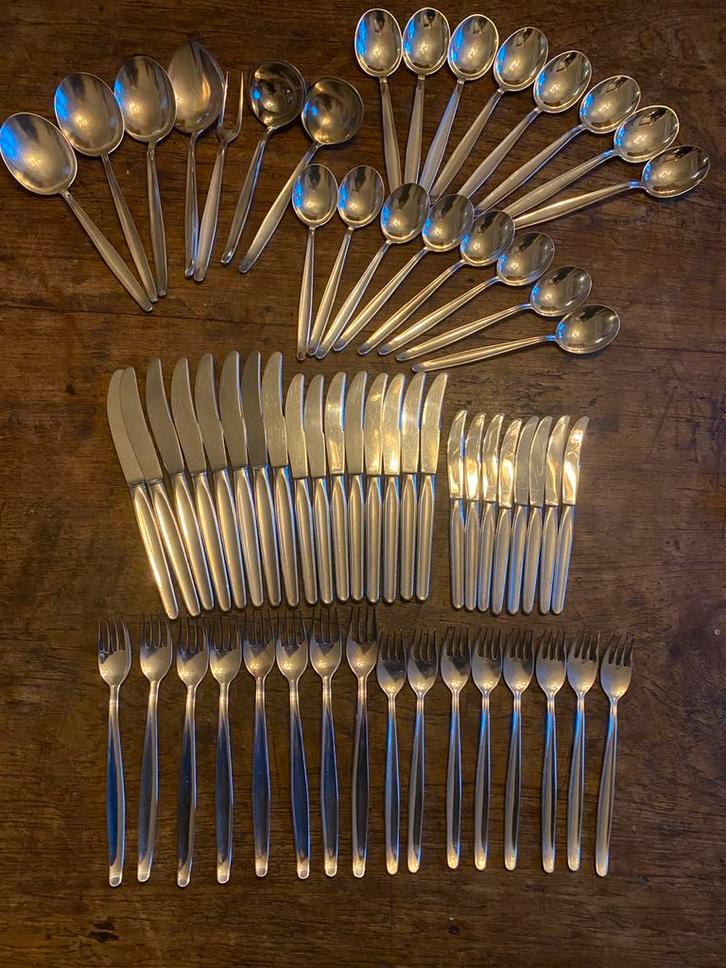 8 persoons bestek Keltum Jeunesse P17, en veel losse delen, Antiek en Kunst, Antiek | Bestek, Ophalen of Verzenden