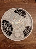 Mozaiek zwart wit dienblad kaarsenplateau, Ophalen of Verzenden, Nieuw, Glas of Kopje