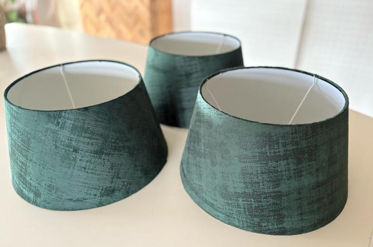Lampenkappen 7x, Huis en Inrichting, Lampen | Lampenkappen, Zo goed als nieuw, 25 tot 50 cm, Rond, Wit, Groen, Ophalen