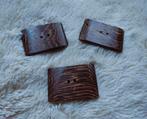 3 Grote rechthoekige houten knopen +/- 4 x 6 cm, Verzenden, Zo goed als nieuw, Knoop of Knopen