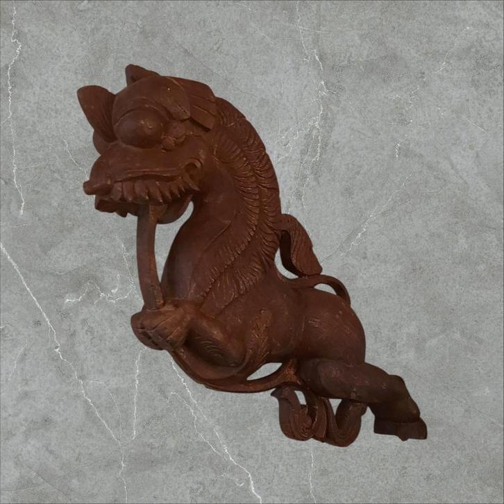 Chinees Foo Dog Houten Beeld, Antiek en Kunst, Kunst | Beelden en Houtsnijwerken, Ophalen of Verzenden