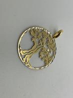 A611 Prachtige zilveren hanger levensboom goudkleurig, Ophalen of Verzenden, X, Bloem of Plant, Goud