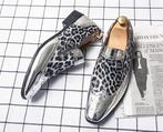 Zilveren heren schoenen luipaardpatroon loafers lakschoenen, Verzenden, Nieuw, Overige kleuren, Loafers