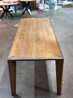 Massief eiken tafel met geiintegreerde poten 250x100cm, Ophalen, 200 cm of meer, 50 tot 100 cm, Zo goed als nieuw